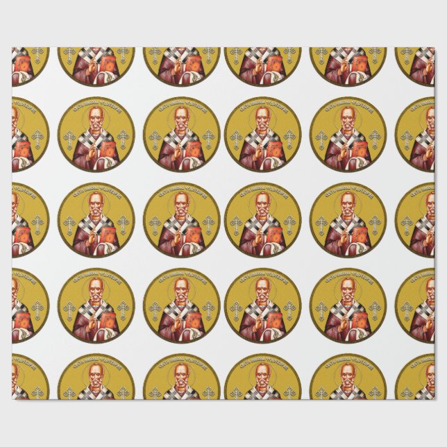 Papel De Regalo Icono ortodoxo de San Nicolás 01 (Costura)