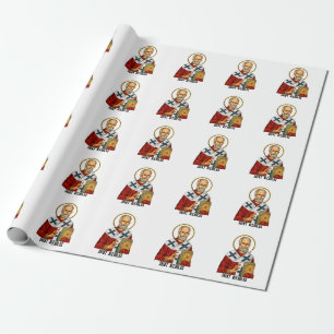 Papel De Regalo icono ortodoxo serbio de santos san nicolás
