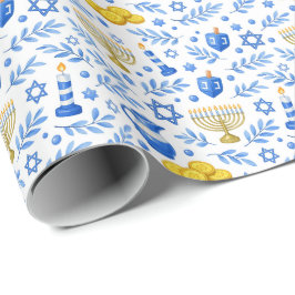 Papel De Regalo 🕎Iconos de celebración de Hanukkah 