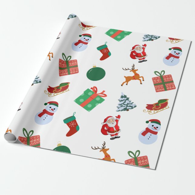 Papel De Regalo Iconos de Navidad (Desenrollado)