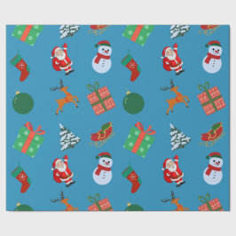 Papel De Regalo Iconos de Navidades azules
