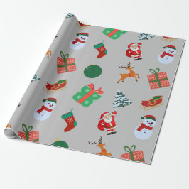 Papel De Regalo Iconos de Navidades grises