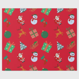 Papel De Regalo Iconos de Navidades rojos