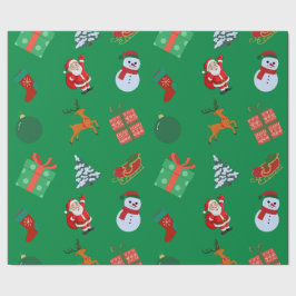 Papel De Regalo Iconos de Navidades verdes