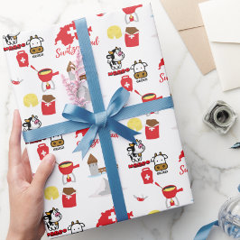 Papel De Regalo Iconos de recuerdo suizos y suizos