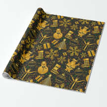 Iconos elegantes de oro y Navidades negros