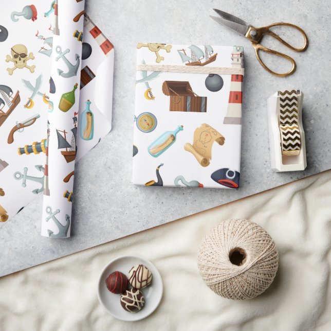 Papel De Regalo Iconos náuticos piratas (Artesanía)