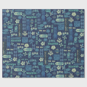 Papel De Regalo Iconos retro hawaianos tiki