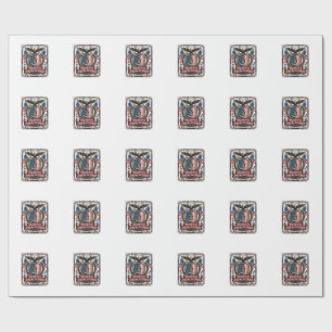 Papel De Regalo Iconos y Símbolos de Escudo de Libertad Patriótica