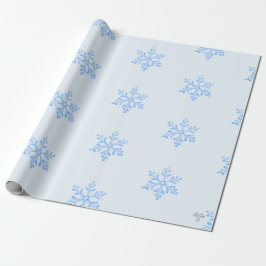 Papel De Regalo Icy Blue Snowflake Pattern on Pale Blue Background