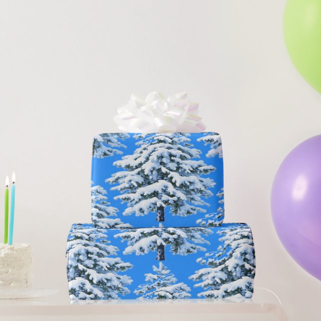 Papel De Regalo Icy Tree Dreams Snowy Forest (Regalos de fiesta)