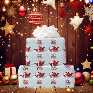 Papel De Regalo Icy Wonderland Santa Y Sleigh