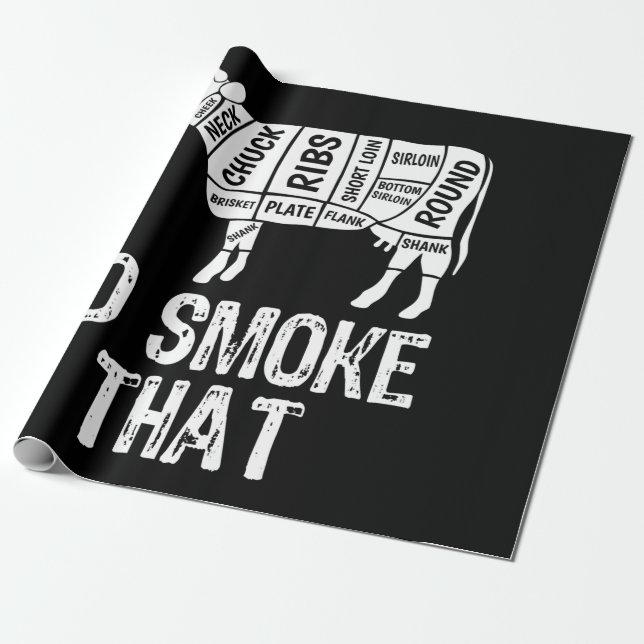 Papel De Regalo Id Fumar Esa Barbacoa De Parrillada De Tabaquismo  (Desenrollado)