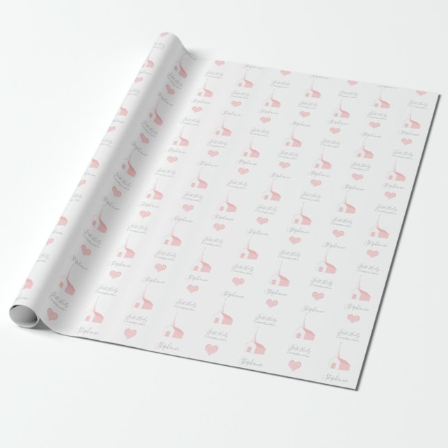 Papel De Regalo Iglesia del Día de la Comunión (Desenrollado)
