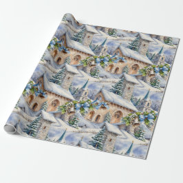 Papel De Regalo Iglesia del País del Día del navidad