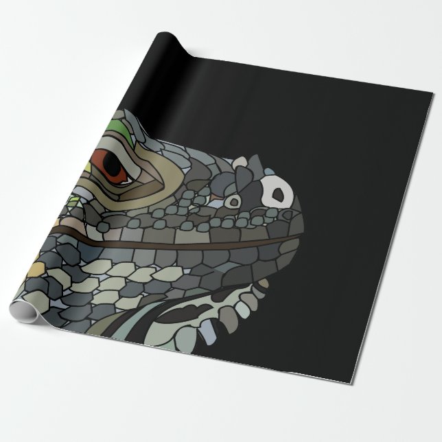 Papel De Regalo Iguana Lizard (Desenrollado)