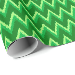 Papel De Regalo Ikat Chevron Stripes - Pino y Verde Lime