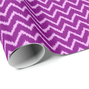 Papel De Regalo Ikat Chevrons - Orquídea morada y ligera antimetis