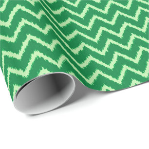 Papel De Regalo Ikat Chevrons - Pino y verde claro