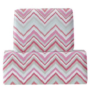 Papel De Regalo Ikat Moderno Chevron Stripe Resumen Verde Rosa