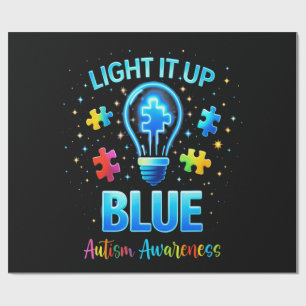 Papel De Regalo Ilumínalo de Azul Conciencia del Autismo Autista
