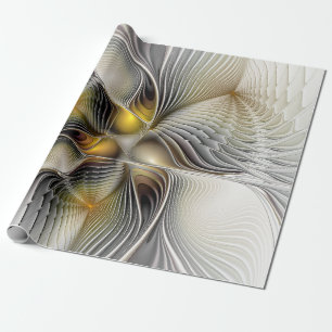 Papel De Regalo Ilusión óptica abstracta fractal 3D con profundida