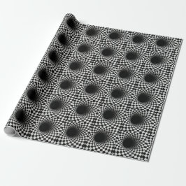 Papel De Regalo Ilusión óptica de agujero en blanco y negro