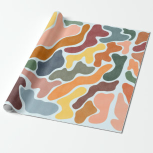 Papel De Regalo Ilustracion abstracto moderno en tonos tierra.