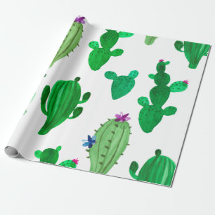 Papel De Regalo Ilustracion acuarela de cactus del desierto de tin