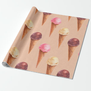 Papel De Regalo Ilustracion acuático de helado. Lámina sin costura