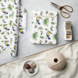 Papel De Regalo Ilustracion acuático Toucan Exotic Monstera