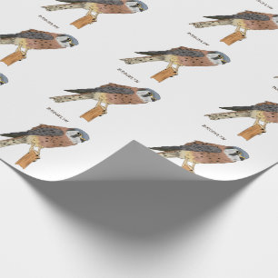 Papel De Regalo Ilustracion americano de aves de Kestrel
