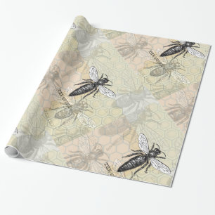 Papel De Regalo Ilustración antigua de insecto bug abeja reina
