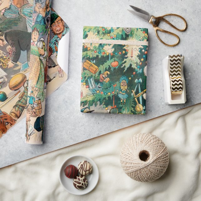 Papel De Regalo Ilustración antigua El árbol de Navidad de Puck, 1 (Artesanía)