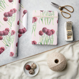 Papel De Regalo Ilustracion de acuarela de color rosa morado