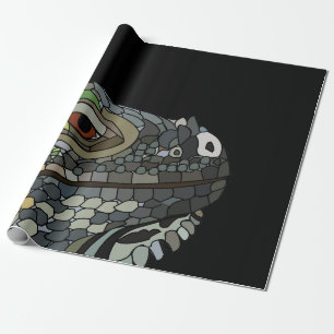 Papel De Regalo Ilustracion de animales Iguana Lizard