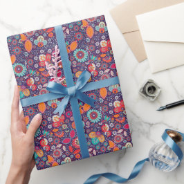 Papel De Regalo Ilustracion de arte colorido Naturaleza Patrón flo
