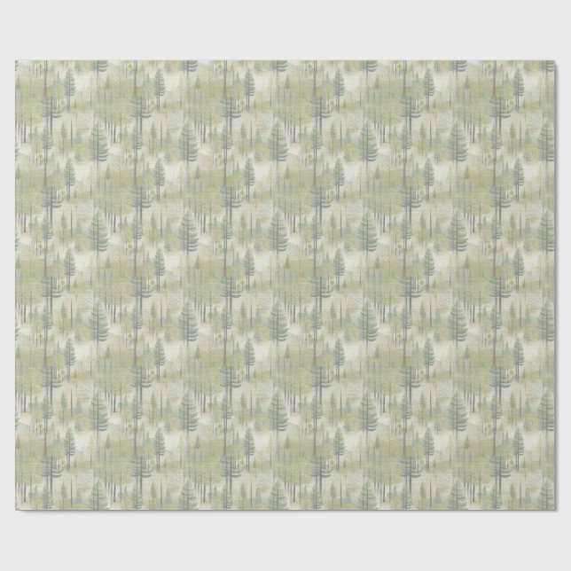 Papel De Regalo Ilustracion de arte de los pinos en un estilo mode (Superficie plana)