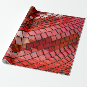 Papel De Regalo Ilustracion de azulejos rojos