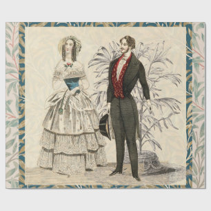 Papel De Regalo Ilustración de boda victoriana vintage de 1844 