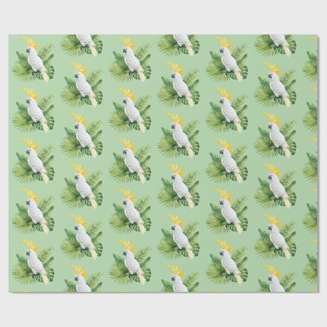 Papel De Regalo Ilustración de cacatúa loro (Superficie plana)