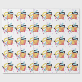 Papel De Regalo Ilustración de Calculadora Linda y Suministros Esc