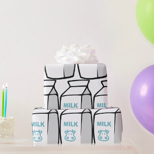 Papel De Regalo Ilustracion de cartón de leche Personalizado de va