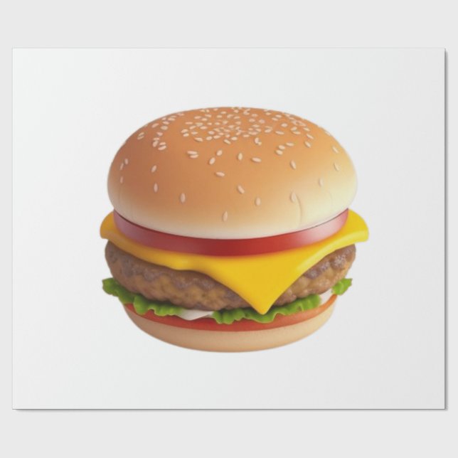 Papel De Regalo Ilustracion de Cheeseburger (Superficie plana)