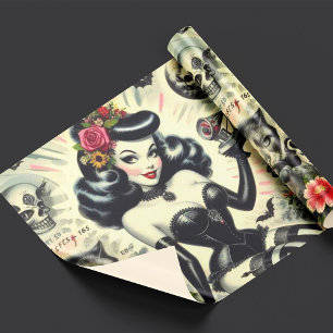Papel De Regalo Ilustracion de Chica de Gótico de época
