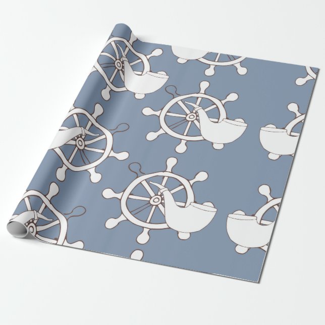 Papel De Regalo Ilustracion de cosecha sin soldadura rueda de patr (Desenrollado)