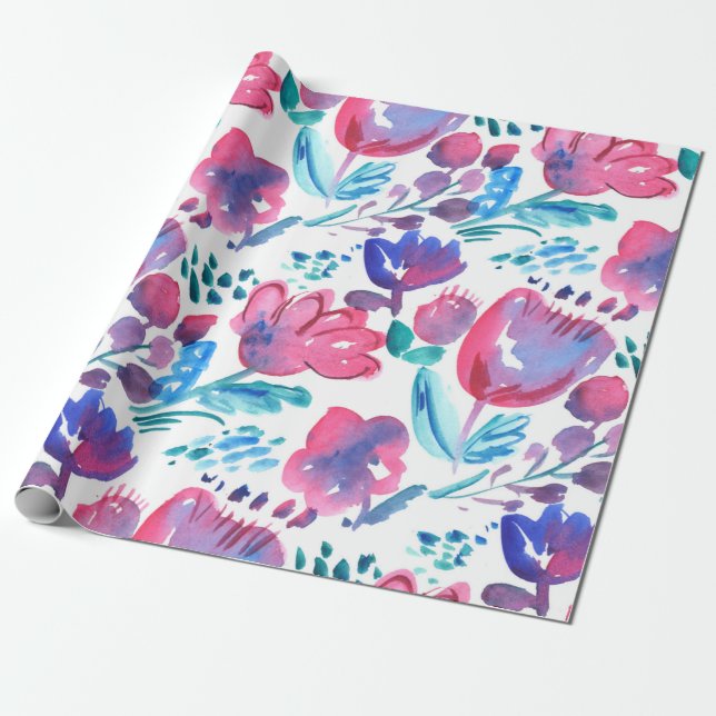 Papel De Regalo ilustracion de estilo boho floral rústico dibujado (Desenrollado)