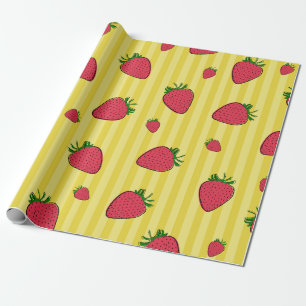 Papel De Regalo Ilustración de Fresas