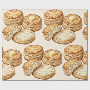 Papel De Regalo Ilustración de Galletas de Suero de Mantequilla de