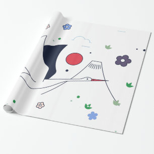 Papel De Regalo Ilustración de grulla abstracta